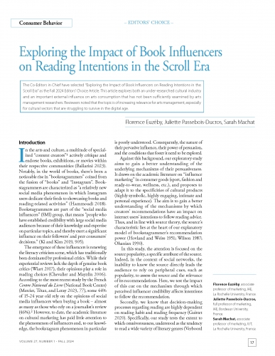 Exploring the Impact of Book Influencers on Reading Intentions in the Scroll Era 