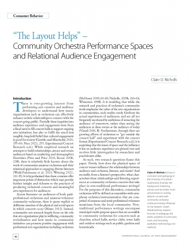 “The Layout Helps” –  Community Orchestra Performance Spaces and Relational Audience Engagement