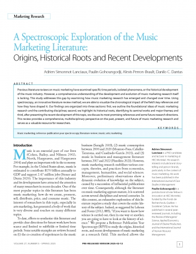 A Spectroscopic Exploration of the Music Marketing Literature: Origins, Historical Roots and Recent Developments