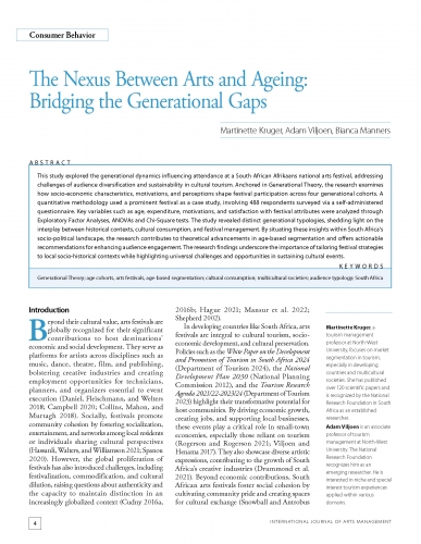 The Nexus Between Arts and Ageing: Bridging the Generational Gaps