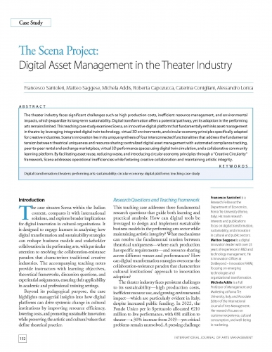 The Scena Project: Digital Asset Management in the Theater Industry