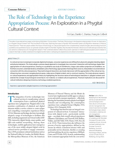 The Role of Technology in the Experience Appropriation Process: An Exploration in a Phygital Cultural Context