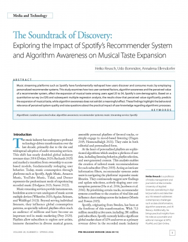 The Soundtrack of Discovery: Exploring the Impact of Spotify’s Recommender System and Algorithm Awareness on Musical Taste Expansion