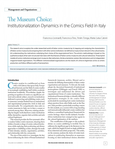 The Museum Choice: Institutionalization Dynamics in the Comics Field in Italy