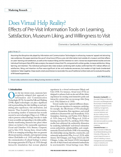 Does Virtual Help Reality? Effects of Pre-Visit Information Tools on Learning, Satisfaction, Museum Liking, and Willingness to Visit